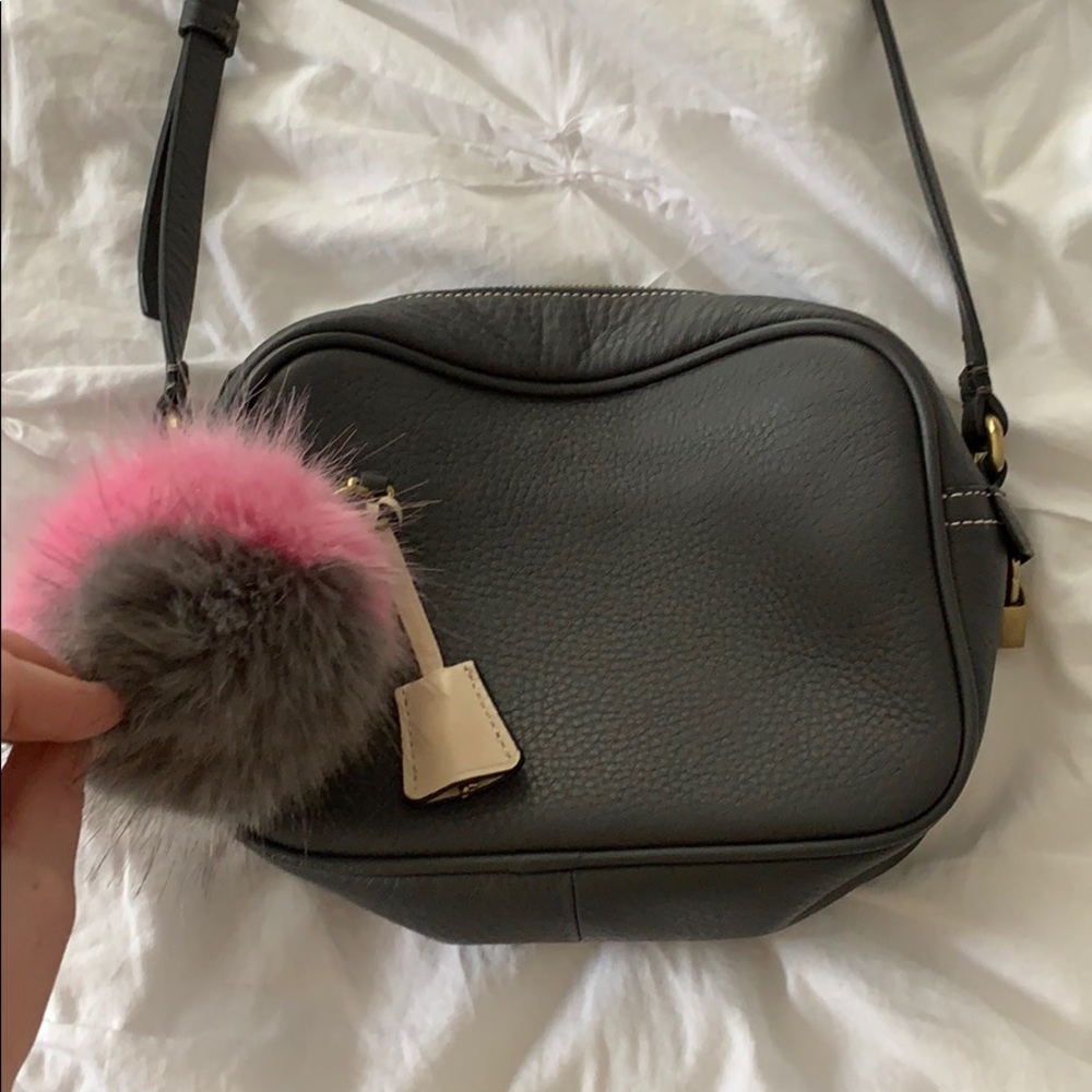 Gray leather Jcrew crossbody